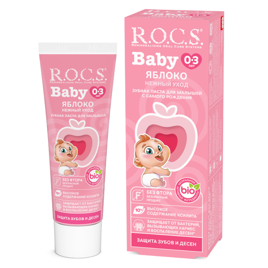 Зубная паста ROCS Baby Яблоко 45 г Детская 0-3 лет РОКС