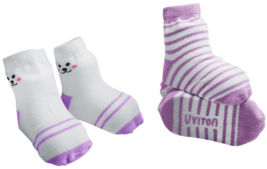 Носки детские UVITON 6-12 мес ( 2 пары ) Purple Bear арт.0177