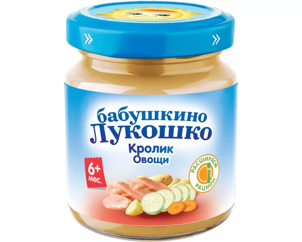Бабушкино Лукошко Пюре Кролик овощи 100г с 6 мес.