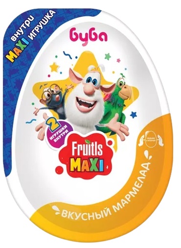 Мармелад FRUITLS MAXI Буба в пластиковом яйце с игрушкой 10г