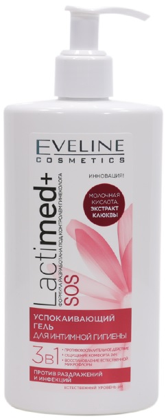 Eveline LactiMed+ 250 мл Гель для интимной гигиены Молочная кислота и Клюква