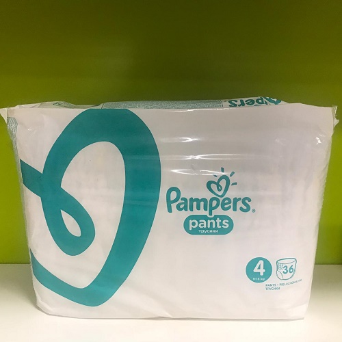 Трусики-подгузники для детей PAMPERS Pants №4 (9-15кг) 36шт (Упаковка)