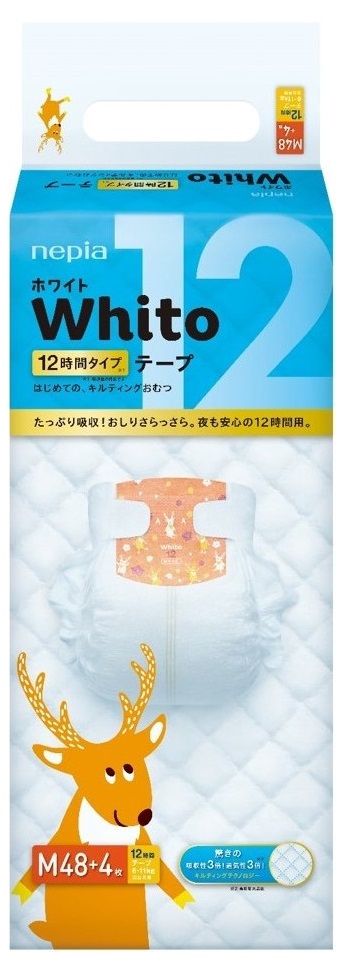 Подгузники для детей WHITO М48 (6-11кг) 48шт Ночные (12h)