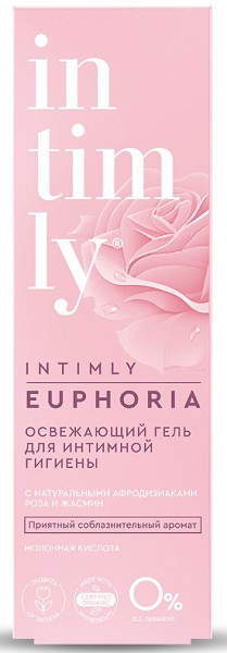 Гель для интимной гигиены INTIMLY Euphoria натуральный афродизиак Персик и ваниль 220мл