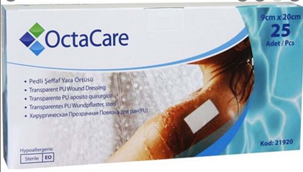 Повязка Адгезивная Прозрачная OCTACARE 9*20 см ( 1 шт ) водонепроницаемая