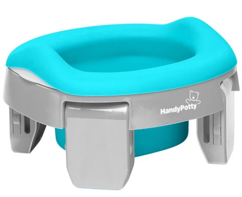 Горшок ROXY KIDS Handy Potty Дорожный горшок и насадка на унитаз 3в1 12м+ Серо/Мятный