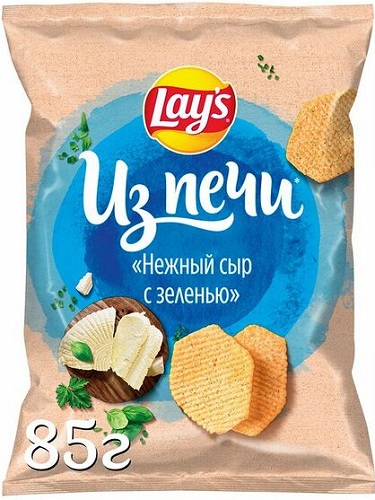 Чипсы Lays Из Печи Нежный сыр с зеленью 81г  &
