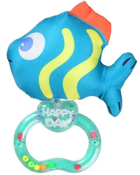 Погремушка 0м+ UVITON Sea Friends бирюзовая рыбка арт.0605/02