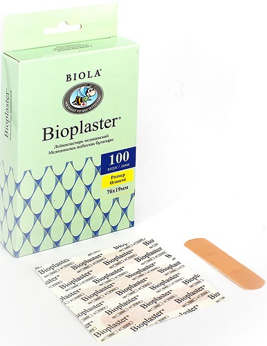 Лейкопластырь Бактерицидный BIOLA 100 шт (Упаковка)