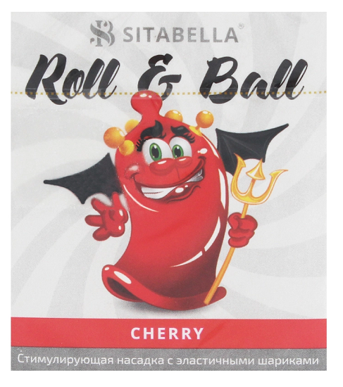Насадка стимулирующая Sitabella ROLL E BALL CHERRY с шариками 1шт