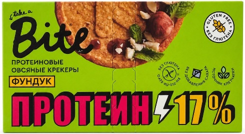 Bite Крекеры Протеиновые Овсяные Фундук 125г б/сах