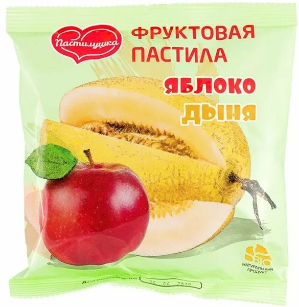 Пастила натуральная фруктовая Яблоко Дыня 200 гр Пастилушка