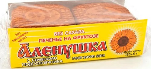 Печенье Аленушка Милиза с семенами Подсолнечника на фруктозе 185г