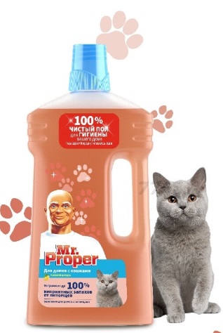 Mr PROPER жидкость для уборки в домах с кошками Свежий Цитрус  1л