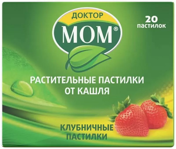 Доктор МОМ растительные пастилки от кашля №20 ( клубничные ) (Упаковка)