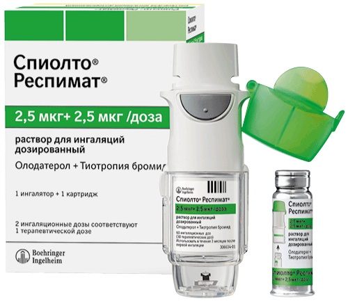 Спиолто Респимат 30 доз ингалятор ( олодатерол 2,5 мкг, тиотропия 2,5 мкг )