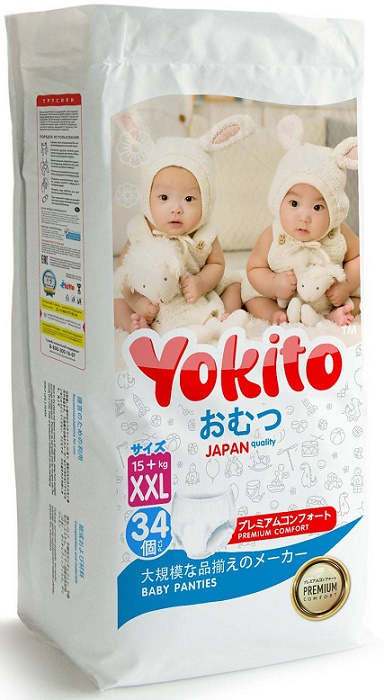 Трусики-подгузники для детей EKITTO Premium XXL34 ( 15 кг+ ) 34 шт