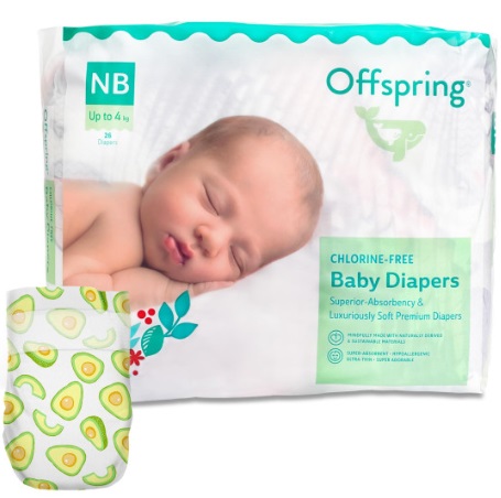 Offspring подгузники для детей Авокадо NB (2-4кг) 26 шт
