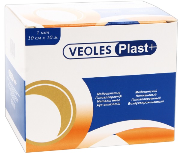 Лейкопластырь Рулонный Медицинский VEOLES PLAST 10см*10м