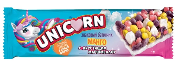Батончик Unicorn со вкусом Манго с хрустящим маршмеллоу 22г