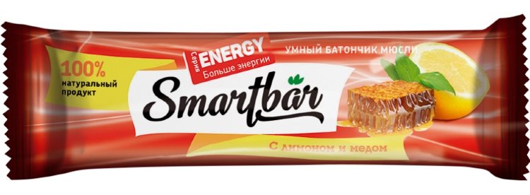 Smartbar Батончик мюсли с цельными злаками, с лимоном и медом  25,0