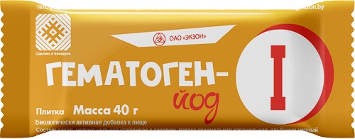 Гематоген Экзон Йод 40 г Беларусь