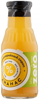 Zero Сироп Ананас 330г низкокалорийный без сахара
