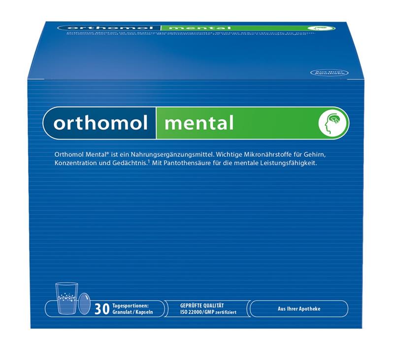 Ортомол Ментал Ortomol Mental порошок 14г.капсулы 996,5мг. капсулы 683 мг