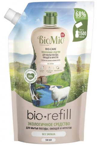 Bio Mio Экологичное средство для мытья посуды, овощей и фруктов 500 мл Без Запаха