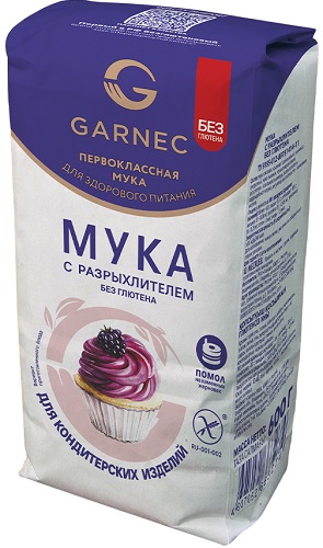 Гарнец Мука с Разрыхлителем без глютена 500г