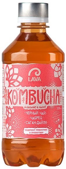 Kombucha Черный чай Lava Superfood чабрец+саган+дайля 330 мл