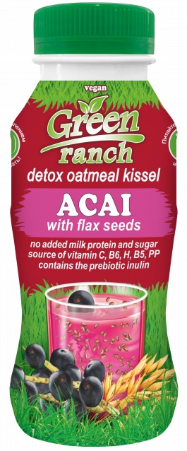 Green Ranch кисель овсяной с ягодами Асаи и семенами Льна 250 г без молока