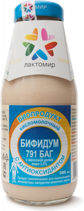 Лактомир Бифидум БАГ-791 300 мл с антиоксидантом
