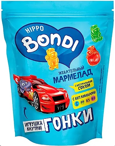 Hippo Bondi Мармелад жевательный 100г Гонки