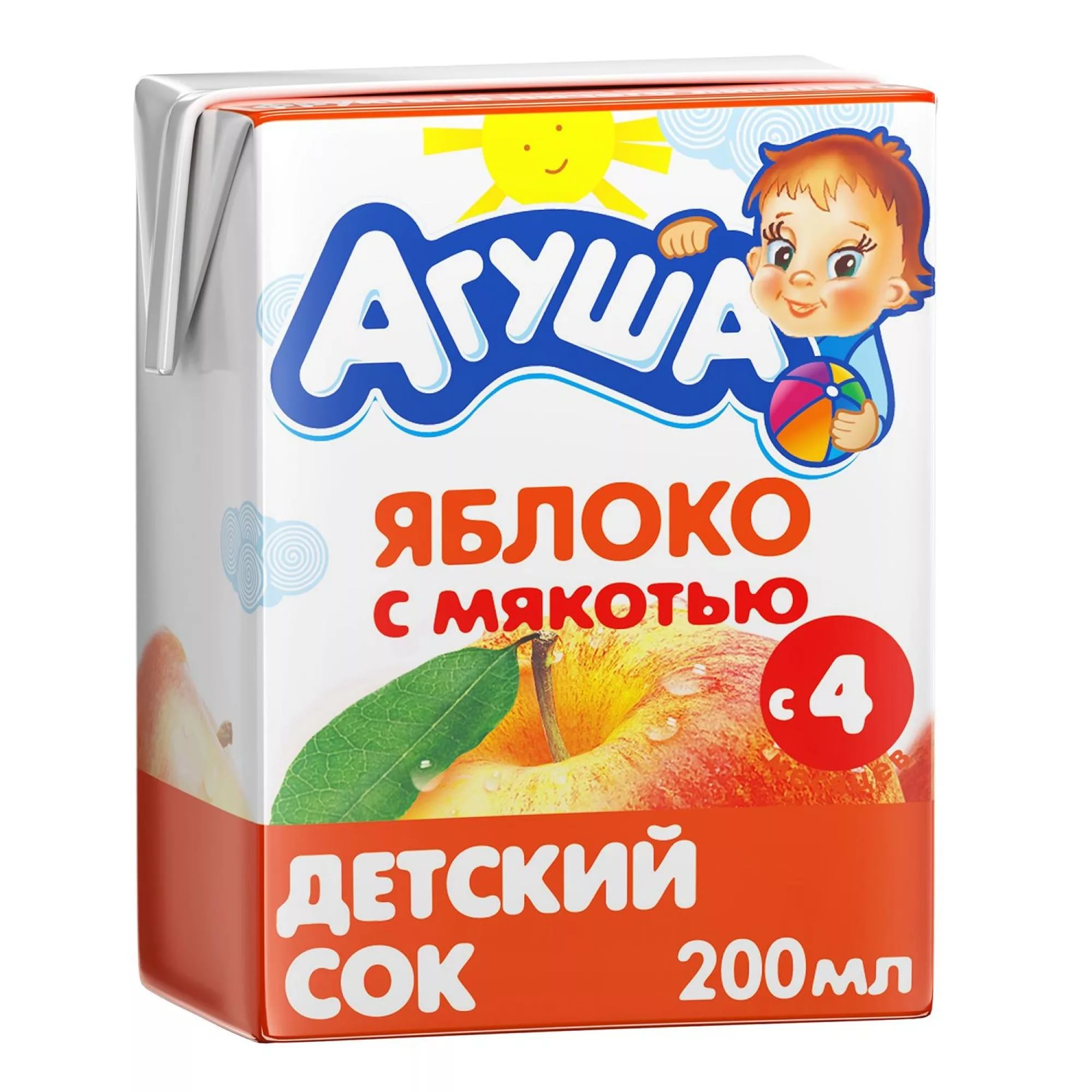 Агуша Сок Яблоко с мякотью 0,2л