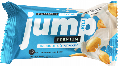 Конфета протеиновая Jumpbio Premium Сливочный арахис 28г