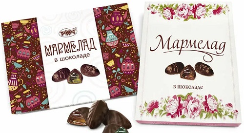 Рахат Конфеты Мармелад в шоколаде 200г коробка