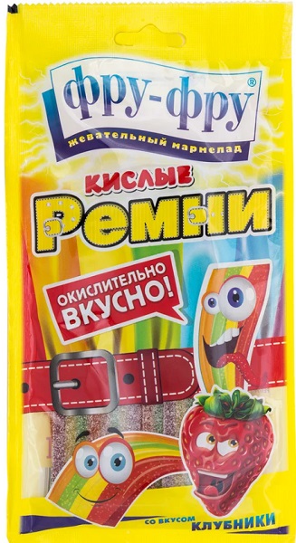 Фру- Фру Кислые ремни Мармелад жевательный 85г 