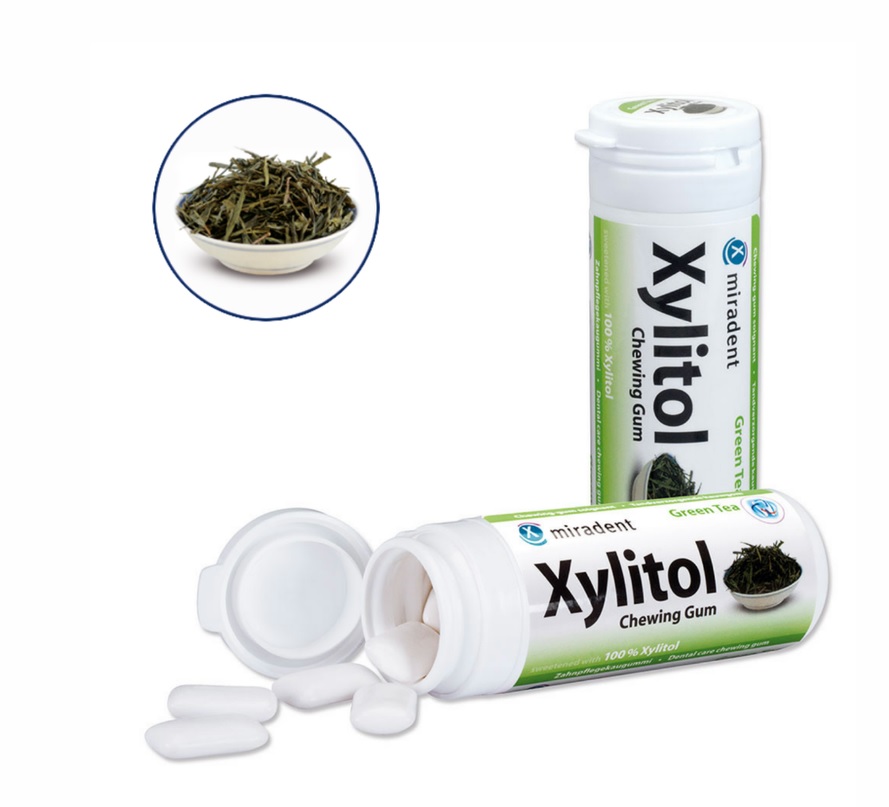 XYLITOL CHEWING GUM Green Tea Жевательная резинка с ксилитом Зелёный Чай (30шт.) 30гр.