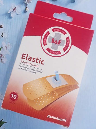 Лейкопластырь Бактерицидный S&F 10 шт 19*72 мм Elastic Эластичный Дышащий STICK&FIX