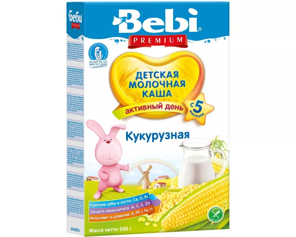Беби Премиум Каша молочная  кукурузная 200 гр с 5 мес.
