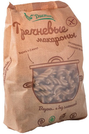 Диетика Макаронные изделия Спираль 250г (гречневая мука)