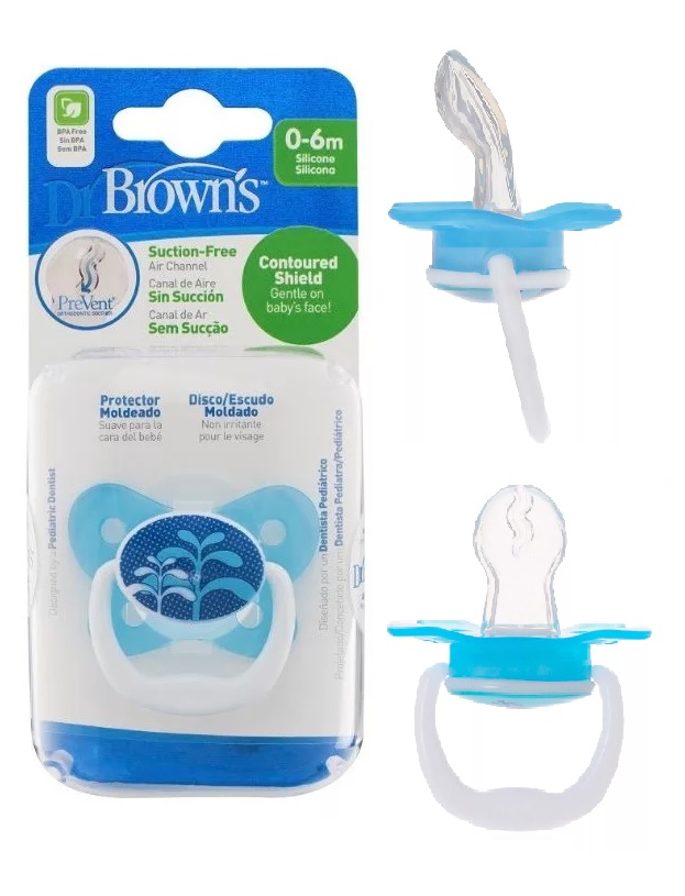 Соска-Пустышка Силиконовая DrBROWNS 0-6м ( 1 шт ) PV11404 Blue PreVent
