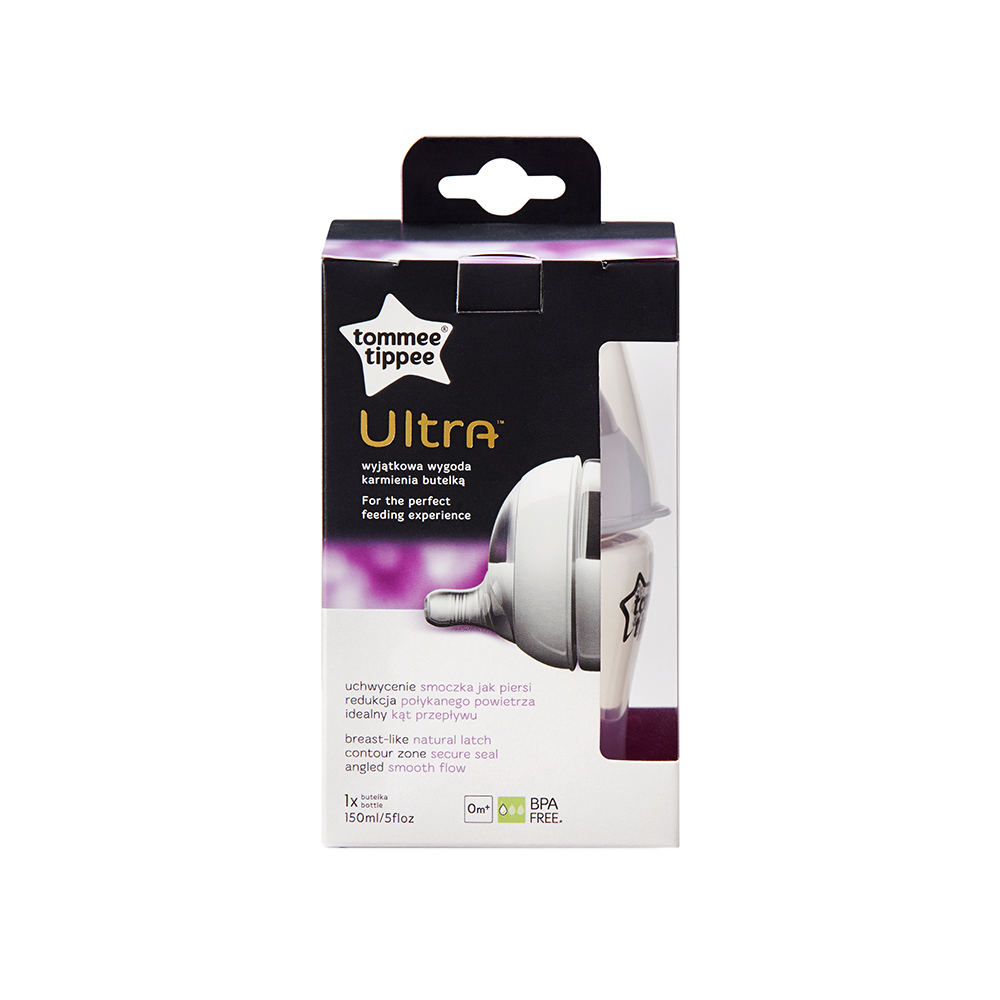 Бутылочка Пластиковая TOMMEE TIPPEE ULTRA 150мл Соска Силиконовая 0м+