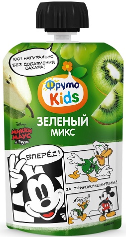 ФрутоKids Пюре Зеленый микс 90г пауч ФрутоНяня