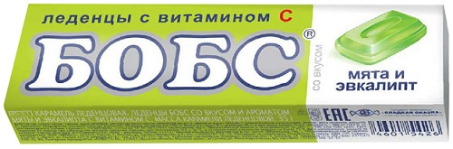 Бобс Мята с эвкалиптом Леденцы с вит.С