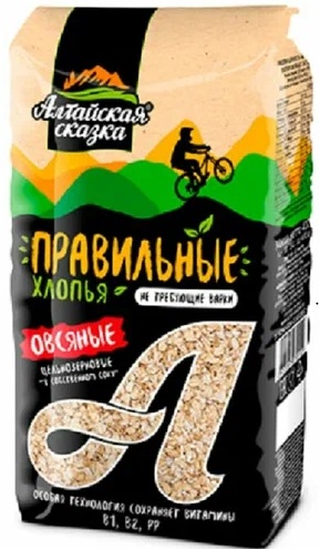 Алтайская сказка Правильны Хлопья Овсяные не/вар. 400г м/у