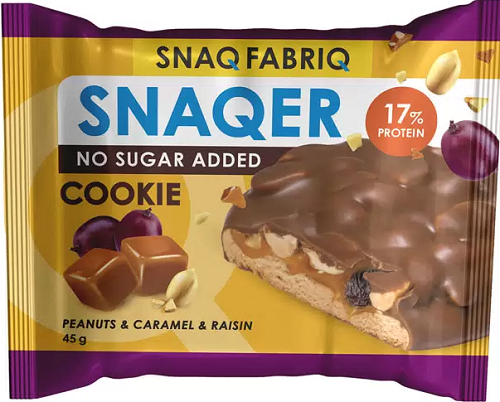 SnaqFabriq Печенье глазированное Арахис.изюм карамель 45г 