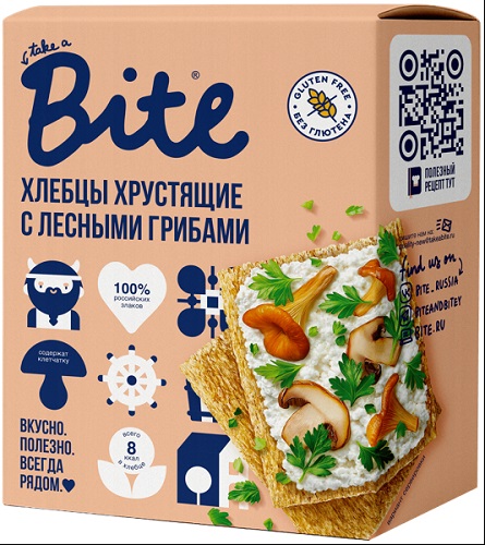 Bite Хлебцы Кукурузно-рисовые с Лесными грибами 100г хрустящие без глютена 