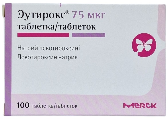 Эутирокс табл. 75 мкг №100 ( левотироксин натрия ) (Упаковка)